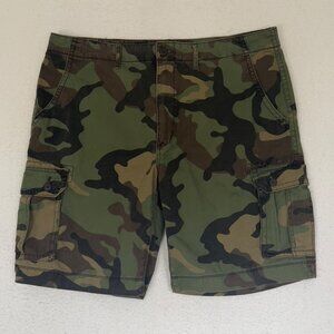 Grunge Vintage Arizona Jean Cargo Shorts Camo OCP Browns Mens 40 Camouflage Y2K